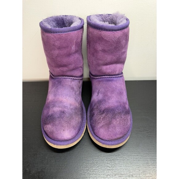 Youth UGG Classic Short II Boots Size 4 Purple Suede 5251 - Picture 3 of 11